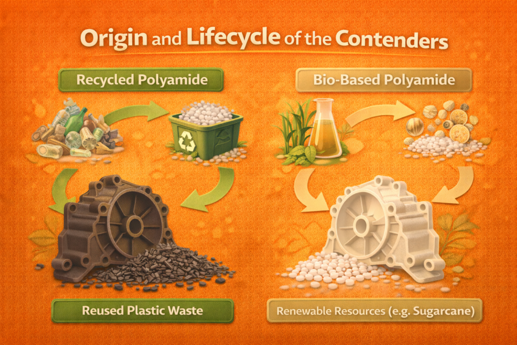 recycled polyamide vs biobased polyamide differences